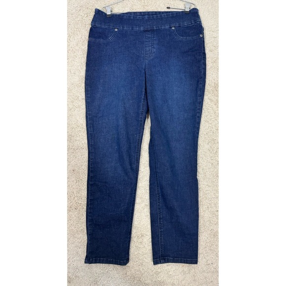Chico's Perfect Stretch Pull On Jegging Ankle Blue Denim Size 10 Chico's 1.5 - Picture 2 of 10